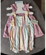 Carters Infant Baby 3 Piece 2 Outfit Spring One Piece &amp; Dress Shorts Set... - $22.38 CAD