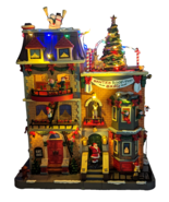 Lemax Santa’s Rooftop Bash Christmas Party Elves Reindeer Animated Sound... - €117,92 EUR