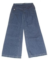 VTG Tommy Girl Hilfiger Wide Flare No Waist Side Zipper Bell Bottom Jeans Wm&#39;s 7 - £29.56 GBP