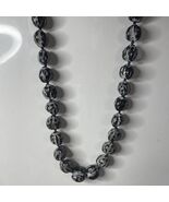 Hawaii Kukui Nut Black &amp; White Beaded Necklace Lei - $12.95