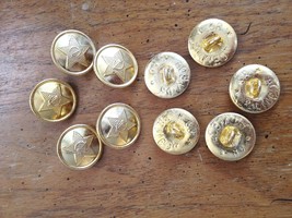 Lot of 10 USSR Army Military Gold tone Metal Buttons Uniform 22 mm - £5.19 GBP