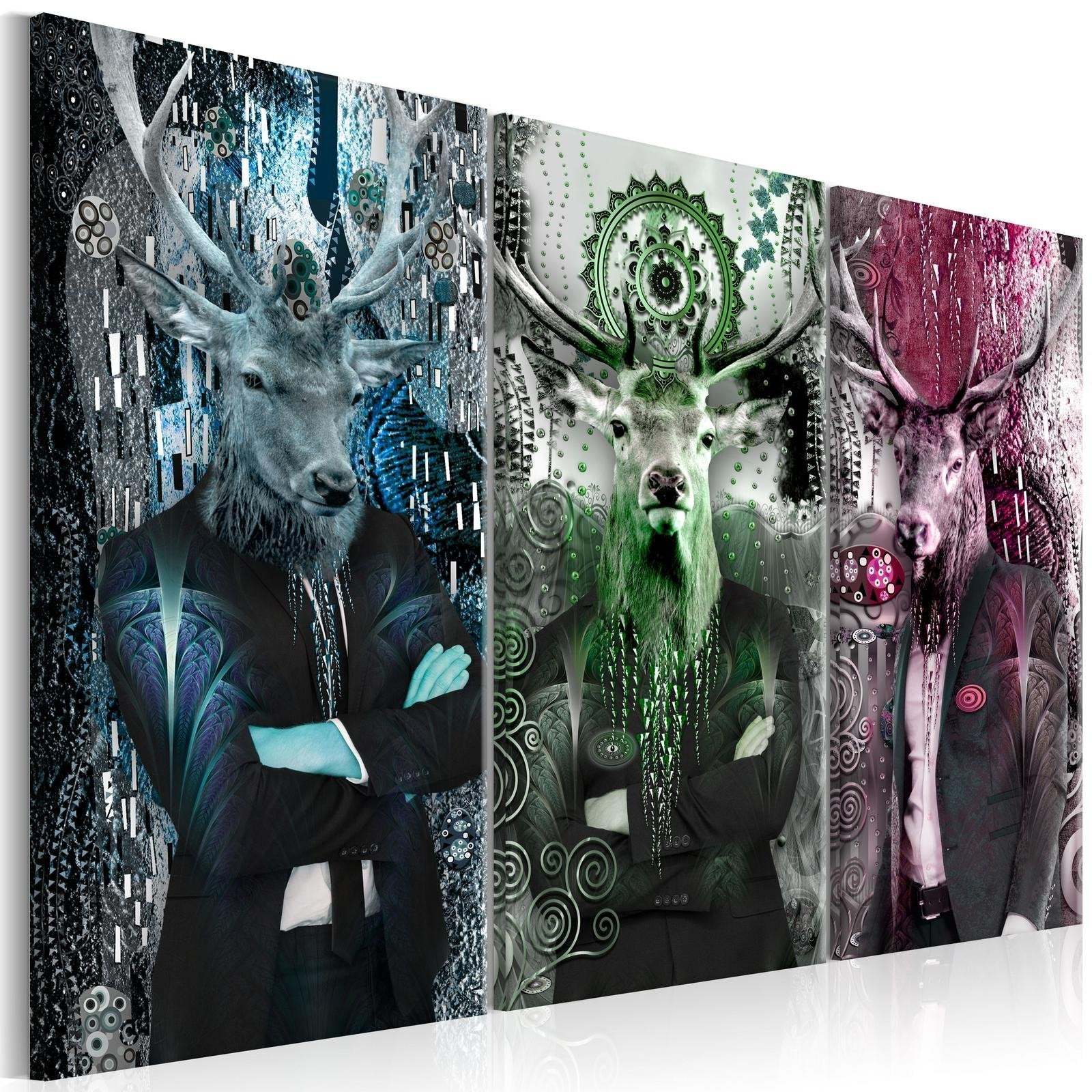 Tiptophomedecor Stretched Canvas Nordic Art - Animal Trio Colorful - Stretched & - £78.55 GBP - £98.19 GBP