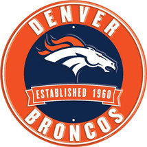 Denver Broncos 12&quot; Round Metal Sign - NFL - $19.39