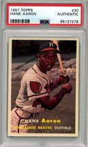 Hank Aaron 1957 Topps Baseball Card #20- PSA Slabbed Authentic (Milwaukee Braves - £312.43 GBP