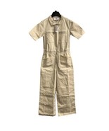 Hunter &amp; Brown Jumpsuit Womens XS Tan Denim Elastic Waist Wide Leg Utility - $52.09 CAD