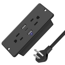 5 In 1 Recessed Power Strip Flat Plug, 20W Fast Charging Furniture Outlet With U - £34.70 GBP