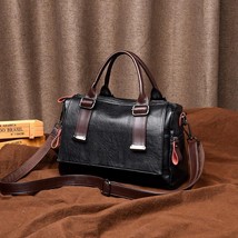 Fashion Women Bag 2022 New Soft Leather Retro Handbag Solid Color Large Capacity - £61.64 GBP