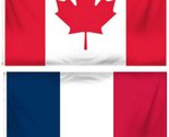 AES Wholesale Combo Canada Canadian &amp; France French 3&#39;x5&#39; Polyester Flags - $9.88