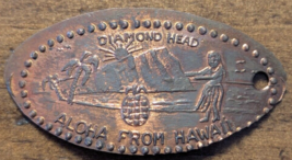 Diamond Head Aloha From Hawaii Pineapple Palm Tree Elongated Penny Cent - $7.69