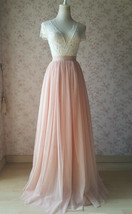 Blush Pink Maxi Tulle Skirt Wedding Bridesmaid Custom Plus Size Tulle Skirt image 3