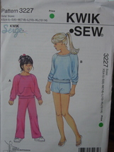 Sewing Pattern 4-14 Child Stretch Knits Top, Pants &amp; Shorts 3227 UNCUT - $4.99