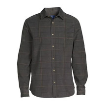 George Men&#39;s Corduroy Shirt with Long Sleeves, Charcoal Sky Plaid Size S(34-36) - £15.02 GBP