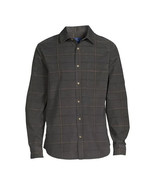George Men&#39;s Corduroy Shirt with Long Sleeves, Charcoal Sky Plaid Size S... - $26.24 CAD