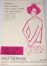  Vintage Kandel Knits Women’s Pullover Crew Turtle Top Size 38-44  #4 1970 - $5.99