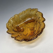 Vintage 1960s Indiana Glass Loganberry Candy Bowl Trinket Dish Amber - $24.75