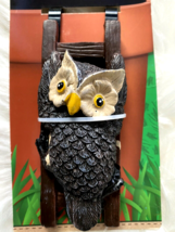 Owl Garden Flower Pot Planter Hugger Hanging Attachment Figurine - £10.38 GBP