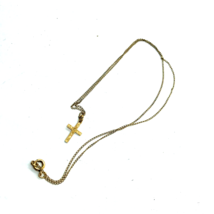 Vintage Carl Art Necklace Cross Pendant 14kt GF Religious dainty jewelry - £31.57 GBP