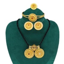 4pcs/lot Gold Ethiopian collares Dubai jewelry sets for Women Habesha Hairpin He - £26.01 GBP