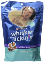 Whisker Lickin&#39;s Crunchy &amp; Yummy Chicken &amp; Seafood Flavors Cat Treats, 6... - £12.28 GBP