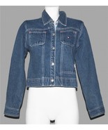 VTG Tommy Hilfiger 3-Pkt Embroidered Star Denim Trucker Jacket Wm&#39;s S - $40.73 CAD