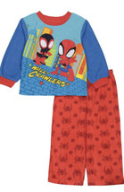 Toddler Boys&#39; Marvel  Spider-Man Print Fleece Pajama 2 pc. Set Sz 24 M NEW - £15.49 GBP