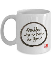 Smile To Your Anger Coffee Mug Thich Nhat Hanh Calligraphy Zen Tea Cup Gift - £11.65 GBP+