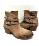 MIZ MOOZ NUBUCK  LEATHER  BOOTIE SIDE ZIP   TAN  37EU / 7US NEW # Z-133 - $2,663.38 MXN