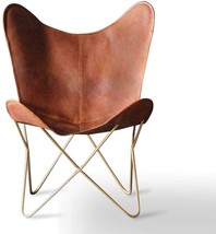 Brown Leather Butterfly Chair From The Leather Living Room Chairs Collec... - $155.98