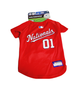 Washington Nationals MLB Baseball Dog Shirt Size Medium 14&quot;-18&quot; Red &amp; White - £15.55 GBP