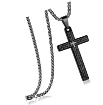 Stainless Steel Lord&#39;s Prayer Cross Pendant or - £41.03 GBP