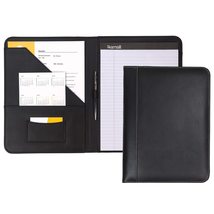 Samsill Contrast Stitch Leather Zippered Portfolio Folder/Business Portf... - $54.35