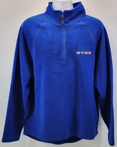 M) Waterville Valley River Blue Polyester Pullover Quarter Zip Fleece Large - £11.89 GBP