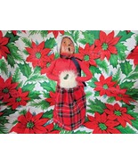 1987 BYERS CHOICE CAROLER LADY RED PLAID SKIRT WHITE FUR MUFF SIGNED 12.... - £30.19 GBP