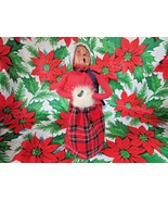 1987 BYERS CHOICE CAROLER LADY RED PLAID SKIRT WHITE FUR MUFF SIGNED 12.... - €32,88 EUR