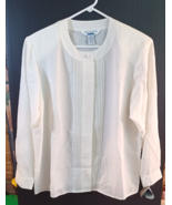 Vintage Women’s Ship n Shore Long Sleeve Ivory Blouse Size 18W - $263.88 MXN