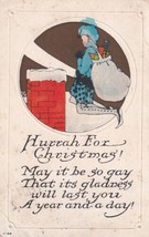 Hurrah For Christmas Chimney Sack Toys 1922 Postcard C13 - $2.99