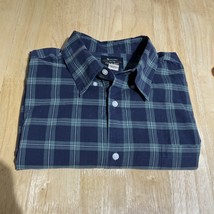 Member&#39;s Mark Shirt Men&#39;s Size XXL Blue/Green Plaid Long Sleeve Button U... - $13.51