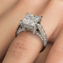 Princess Cut 3.25Ct Diamond 14k White Gold Over Women&#39;s Engagement Ring Size 9.5 - £113.05 GBP