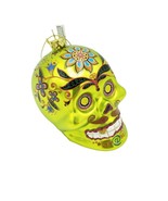 SKULL ORNAMENT 4&quot; Glass Christmas Tree Day of the Dead Sugar El Muerto G... - £18.28 GBP