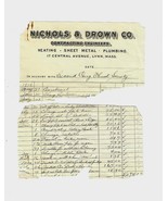 Antique Contractor&#39;s Receipt Pieces 1910 Prices Shown Ephemera Collectible - $377.73 MXN