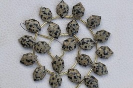 Natural 20 pieces faceted hexagonal Natural dalmatian jasper briolette  Beads 11 - $69.99