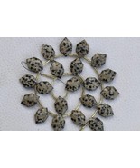 Natural 20 pieces faceted hexagonal Natural dalmatian jasper briolette  ... - £55.05 GBP