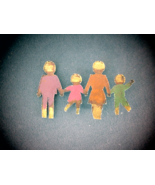 Vintage pin brooch family walking painted copper pinback - £10.71 GBP