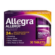 Allegra Adult 24HR Tablet (30 Ct, 180 mg), Allergy Relief.. - £29.27 GBP