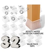 32 PCS VALUE Pk SILICoNE CHaIR LeG CApS Feet Cover Pads SKID Floor Prote... - $14.99
