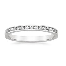 14K Gold Silber Rund Kanal Set Ewigkeit Endlos Hochzeitsring Band - £49.52 GBP