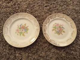 Vintage 2pc  stetson China Co  Warranted 22 kt Gold Plate Flowers - $16.15