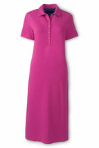 Lands End Women&#39;s Knit Mesh Polo Dress Rich Magenta New - £31.45 GBP