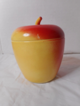 Hazel Atlas Red Yellow Apple Milk Glass Jar w/Lid Jam Jelly Sugar Bowl 3... - £11.50 GBP