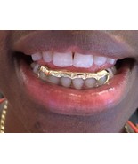 14k gold Overlay Removable gold teeth caps Grillz &amp; mold kit 6 teeth gri... - £82.09 GBP